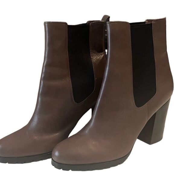 Coach Odell Brown Leather Pull On Heel Boots Size 11 - Picture 1 of 12
